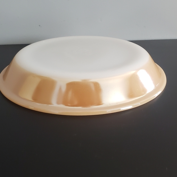 Vintage Fire King Peach Lustre 9" Milk Glass Pie Plate - Picture 7 of 16